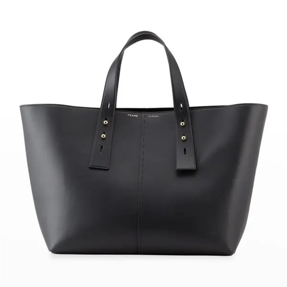 Frame Les Second Large Leather Tote Bag - Noir / Black